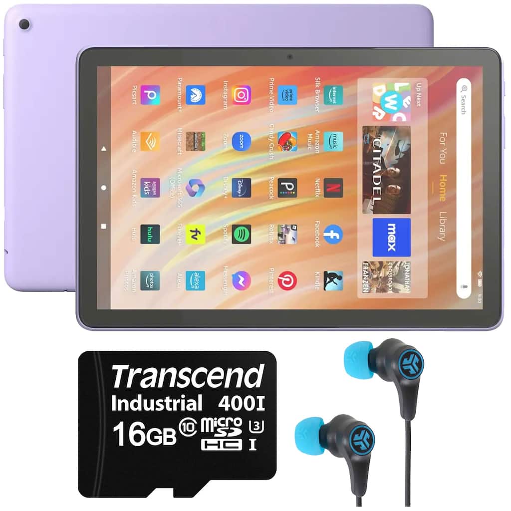 Amazon Fire HD 10 64GB 10.1" Tablet with Wi-Fi - 13th Gen (Lilac) + Accessories