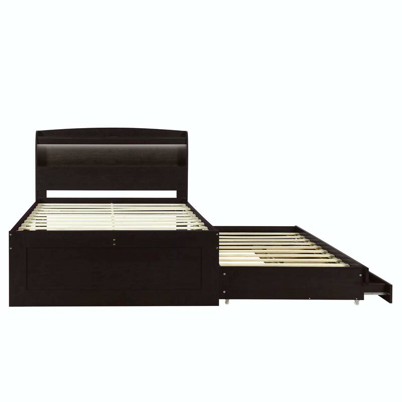 Platform Bed with Storage LED Headboard