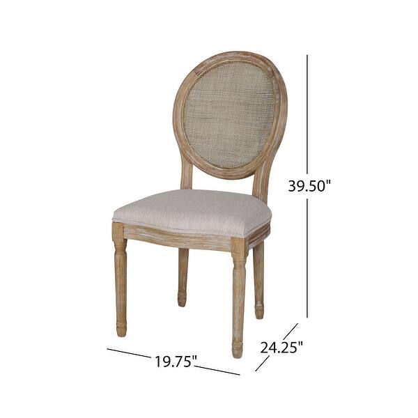 Epworth Wooden Dining Chair with Wicker and Fabric Seating (Set of 2 ...