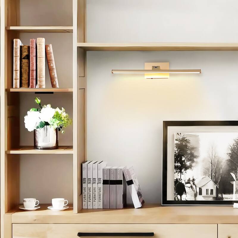 16" Modern Gold LED Wireless Picture Light with Remote Control