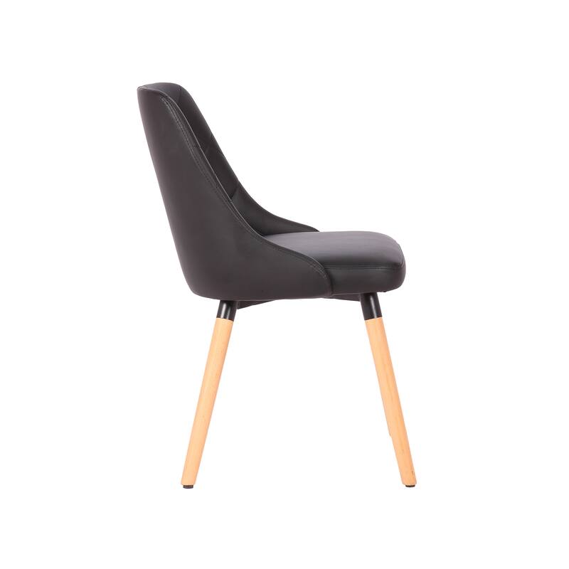 Porthos Home Dakari Dining Chairs, PU Leather Upholstery, Wooden Legs
