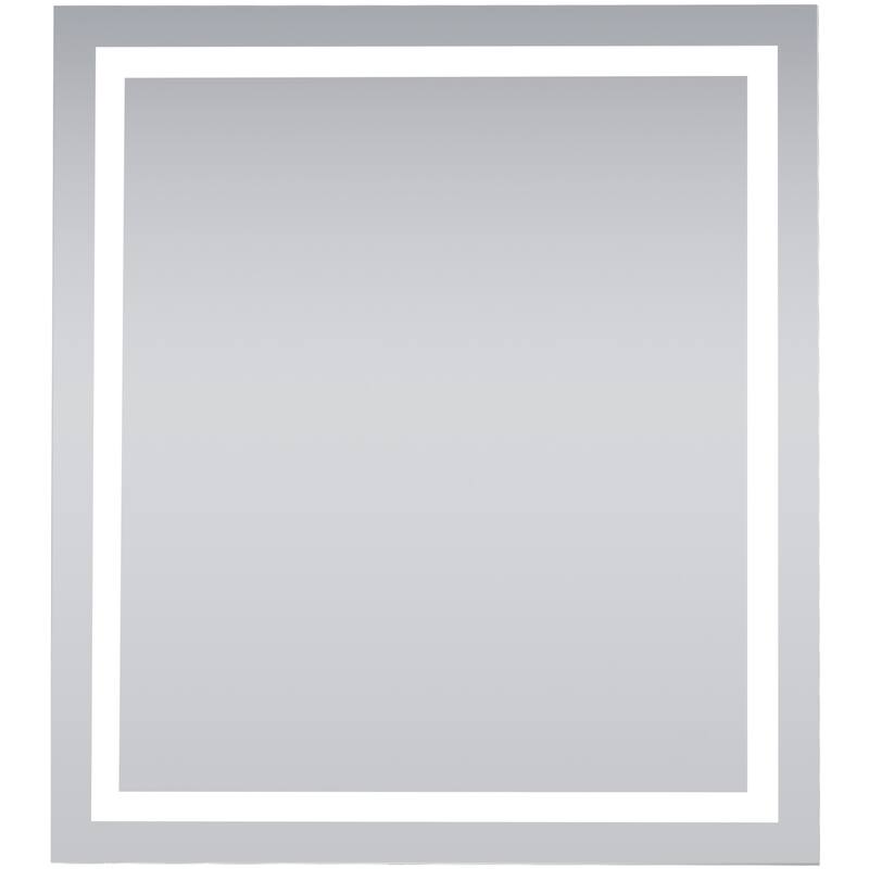 Elegant Lighting Nova 40" x 36" Rectangular Flat Aluminum Framed - Silver