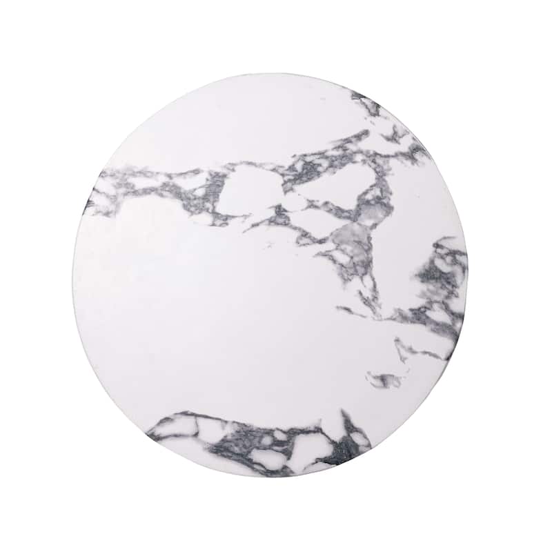 Christopher Knight Home - Modern Indoor/Outdoor 19.29"H MgO Accent Side End Table with Sculptural Cutout & Marble Finish