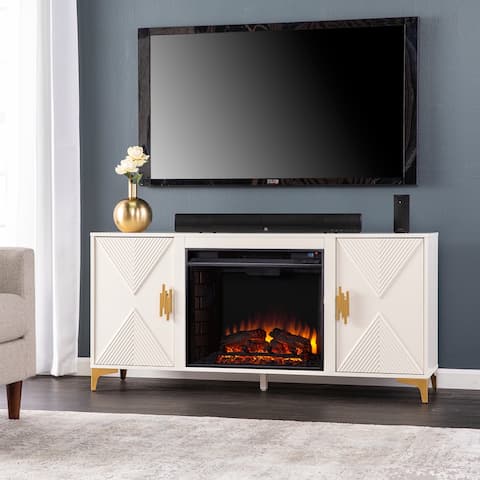 SEI Furniture Lillyvale Contemporary Electric Fireplace Media Console