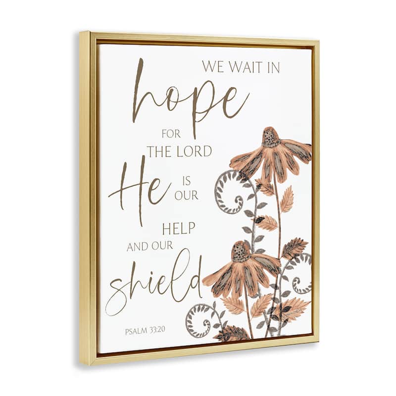Stupell He Is Our Help & Shield Framed Floater Canvas Wall Art Design By Annie LaPoint