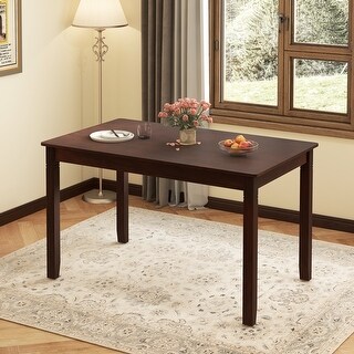 48-Inch Wooden Dining Table for 4 People Rectangular Kitchen Table with ...