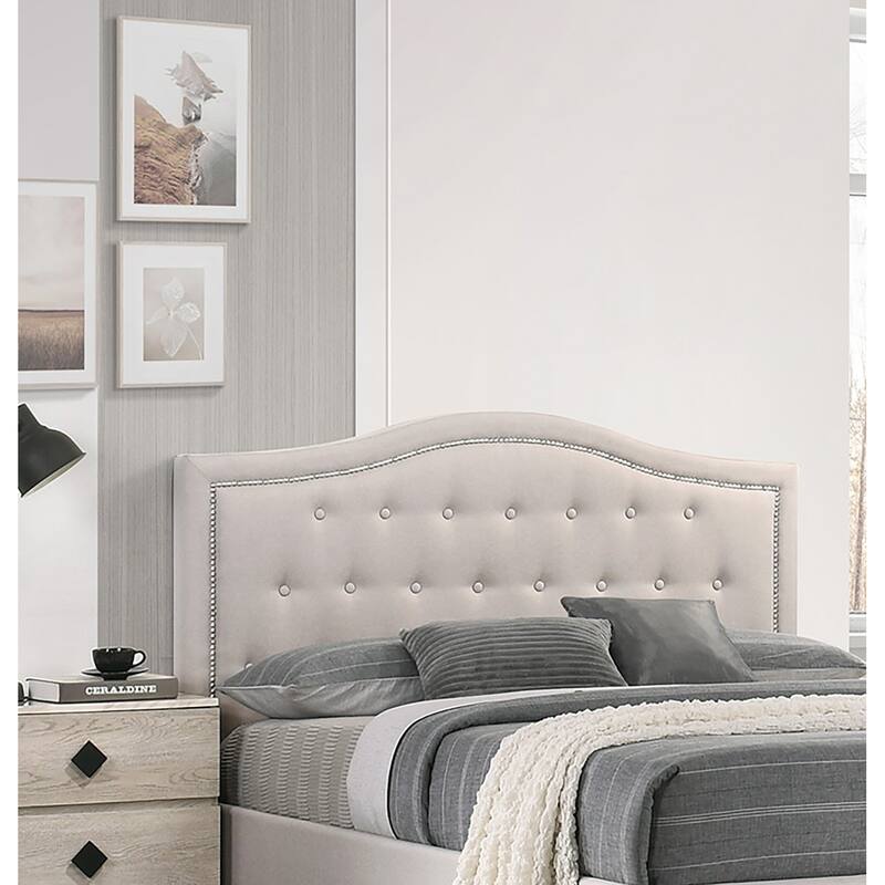 Transitional Style 1pc Bed Set Upholstered Bed Underbed Drawer Light Brown Finish