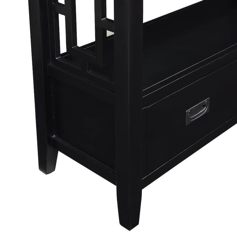 36'' Vintage Entryway Table with 4 Drawers and 1 Storage Shelf