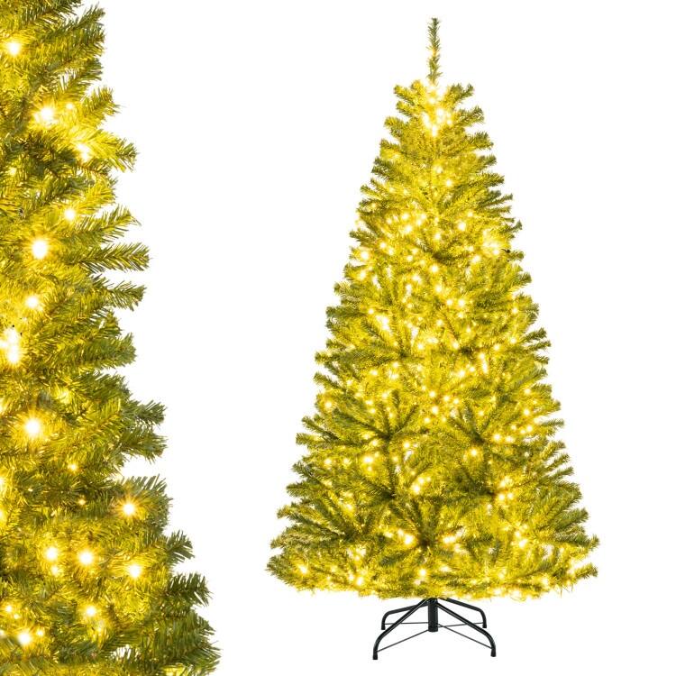 Pre-Lit Artificial Christmas Tree with Remote Control and LED Lights