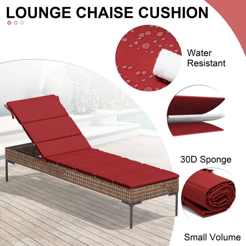 Outdoor Patio Chaise Lounge Cushion Lounger Cushion