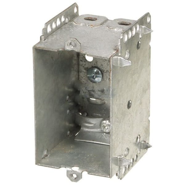 Rectangular Receptacle 2 in. x 2.5 in. x 3 in. Rectangle Galvanized Steel Electrical ...