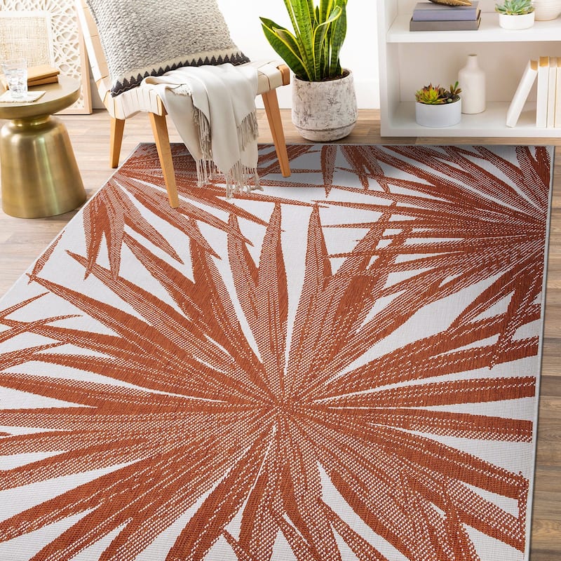 World Rug Gallery Tropical Nature Inspired Indoor/Outdoor Area Rug