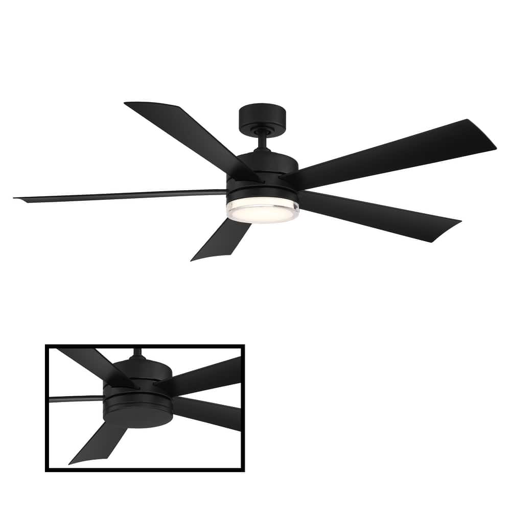 Wynd Indoor and Outdoor 5-Blade Smart Ceiling Fan 60in with 3000K LED Light Kit and Remote Control
