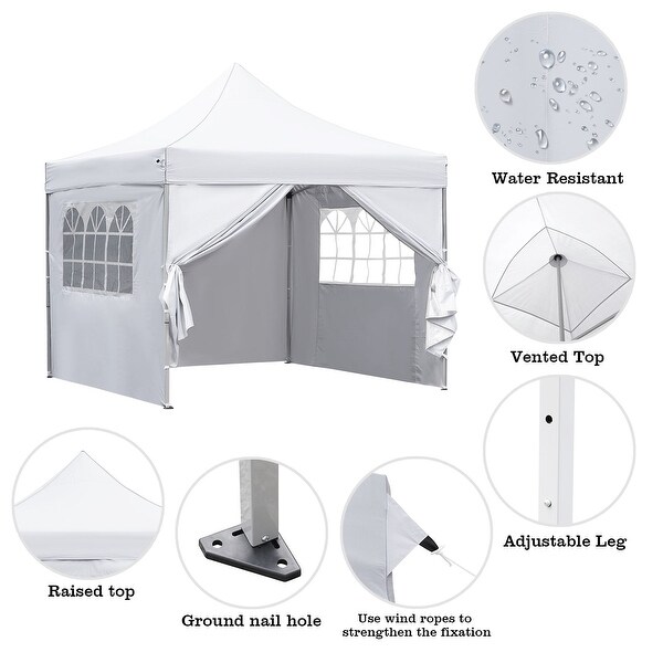 Zenova 10'x10' Pop up Canopy Tents with 4 Sidewalls Portable Zenova 10'x10' Pop up Canopy Tents with 4 Sidewalls Portable