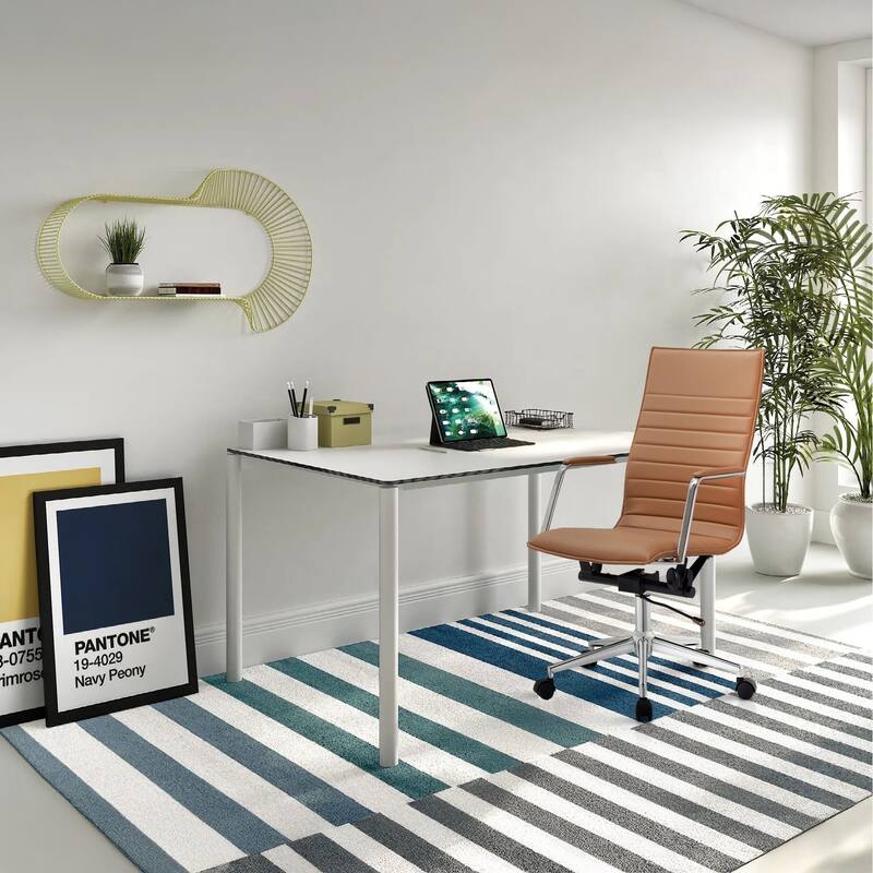 High Back Office Desk Chair | PU Leather | Adjustable Height, Tilt Lock | Computer Armchair for Executive, Conference, Meetings