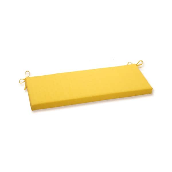slide 2 of 2, Pillow Perfect Outdoor Yellow Bench Cushion