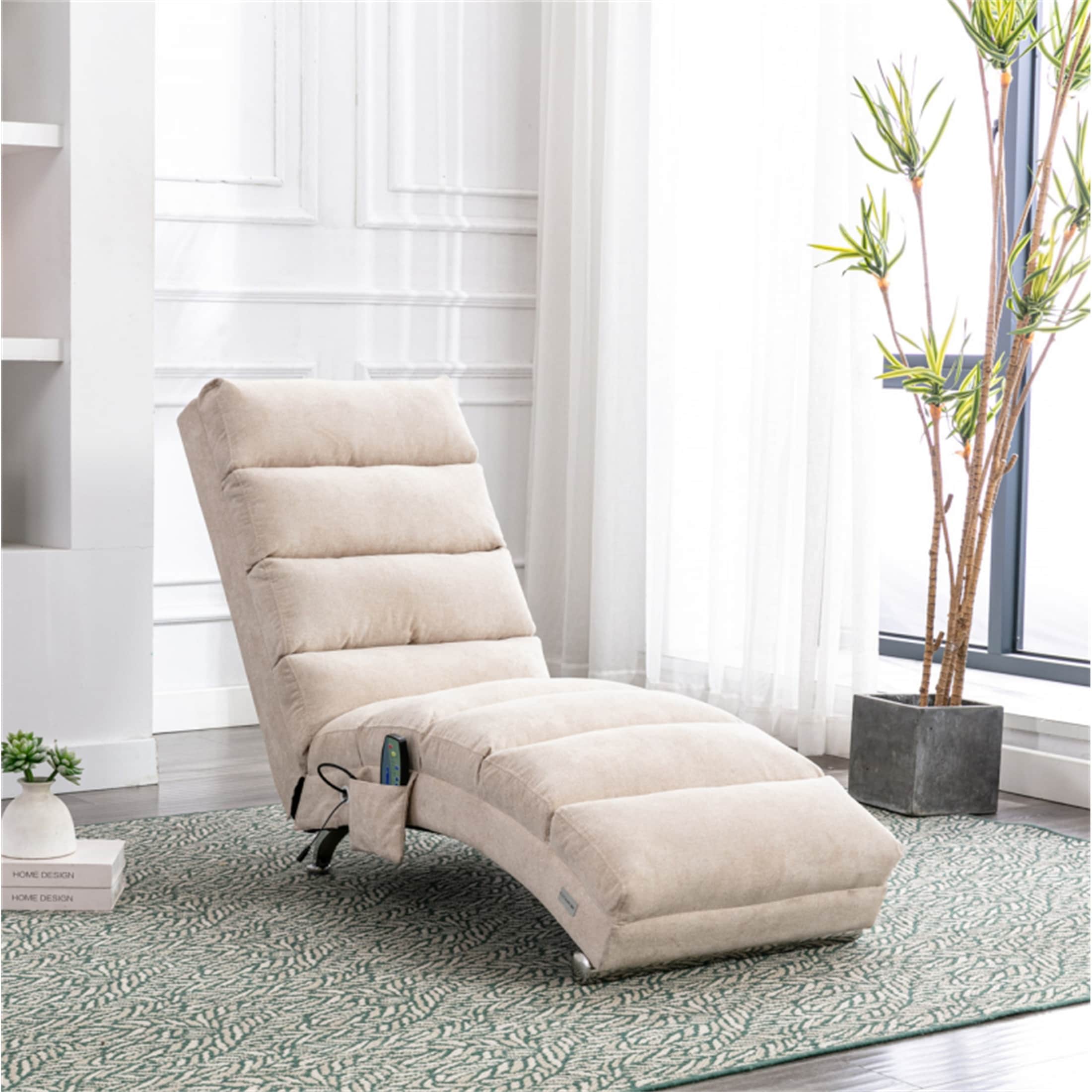 Linen chaise lounge 2025 chair