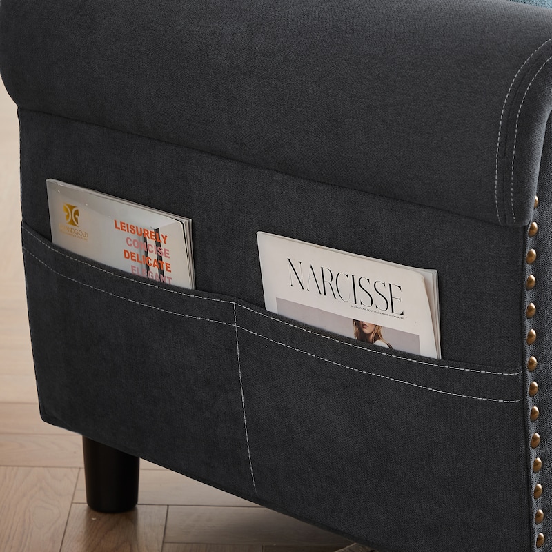 4 Seater L Shaped Reversible Sectional Sofa with Storage Ottoman