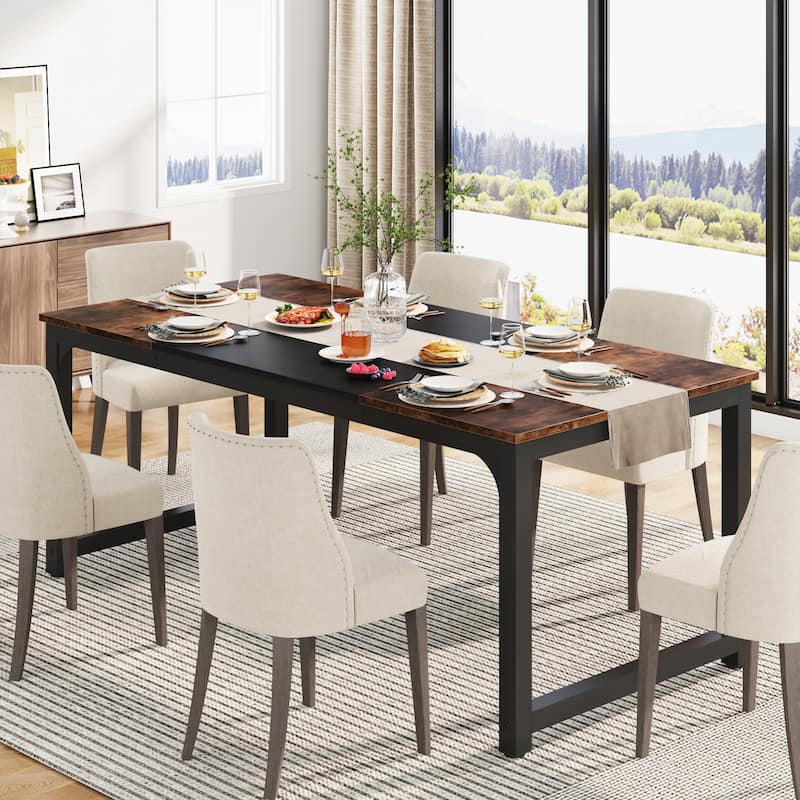 71" Modern Dining Table for 6-8, Kitchen Table for Dining Room - 70.87" L x 31.50" W x 29.53" H