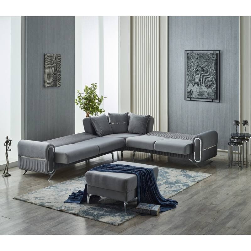 Recai Fabric Sleeper Sectional Sofa