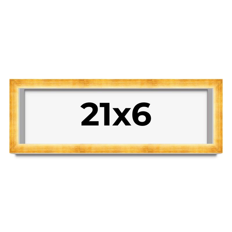 21x6 Shadow Box Frame Gold | 1.625 Inches Deep Real Wood Traditional