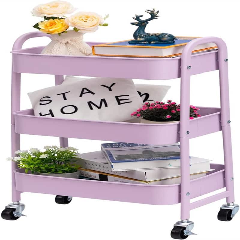 3 Tier Metal Utility Cart - 11.42"D x 15.35"W x 30"H