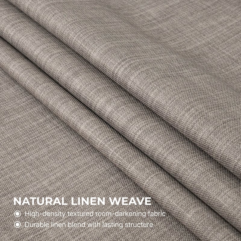 Exclusive Fabrics Textured Faux Linen Room Darkening Curtains for Bedroom & Living Room Curtains (1 Panel)