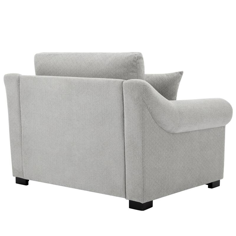 Chenille Oversized Armchair with Wide Roll Arms by Harper&Bright Designs