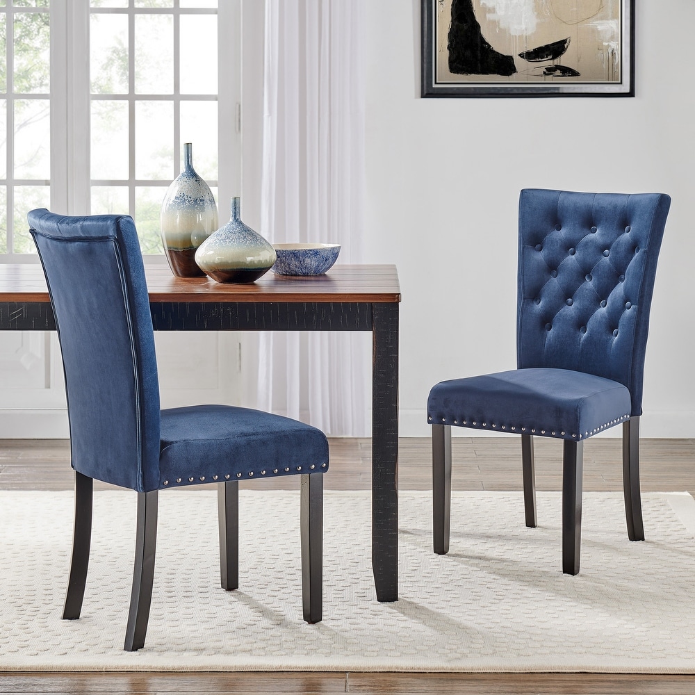 Blue Velvet Silver Orchid Dining Chairs Bed Bath Beyond