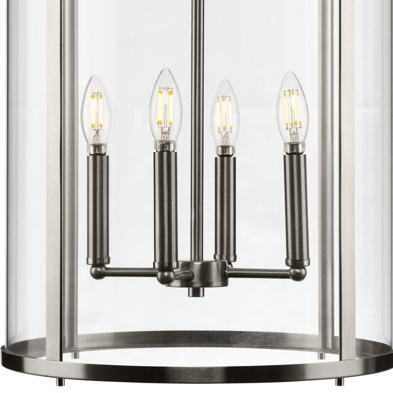 Gilliam Collection Four-Light Brushed Nickel New Traditional Hall & Foyer - 15 in x 15 in x 30.62 in