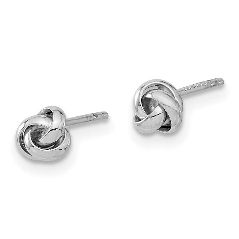 Curata 14k White Gold Polished 4.5mm Love Knot Post Earrings