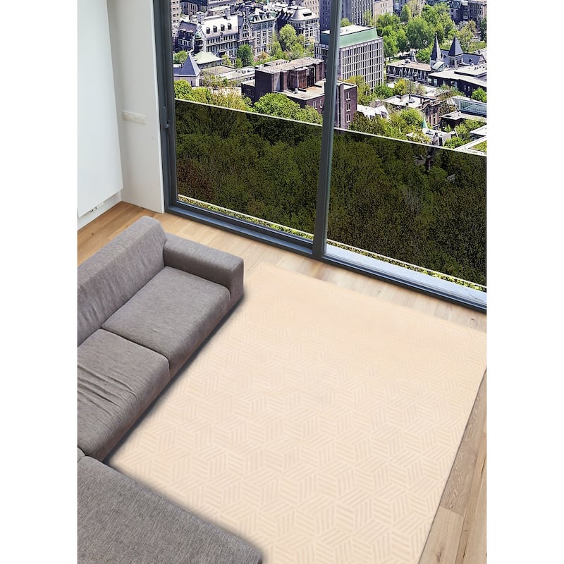 ECARPETGALLERY Hand-knotted Tangier Cream Wool Rug - 7'10 x 9'10
