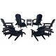 preview thumbnail 78 of 85, Vineyard HIPS Outdoor Folding Eco-Friendly All Weather Seashell Adirondack Chairs (12-Piece Conversation Set)