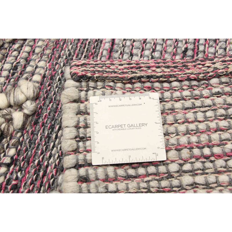 ECARPETGALLERY Braid weave Sienna Grey Wool Rug - 6'1 x 9'4