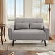 preview thumbnail 3 of 9, 48.82" Small Tufted Loveseat Sofa with 2 Pillows and Tapered Wood Legs Lightgrey