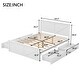 preview thumbnail 17 of 24, Queen Platform Bed with 4 Drawers, Headboard & Support Legs, Grey
