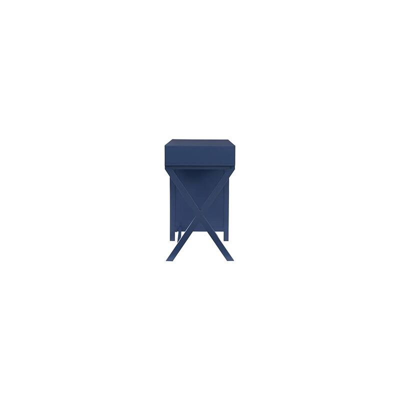 Storage Desk - Navy Blue 48" Desk with File Cabinet - Campaign Style Office Desk