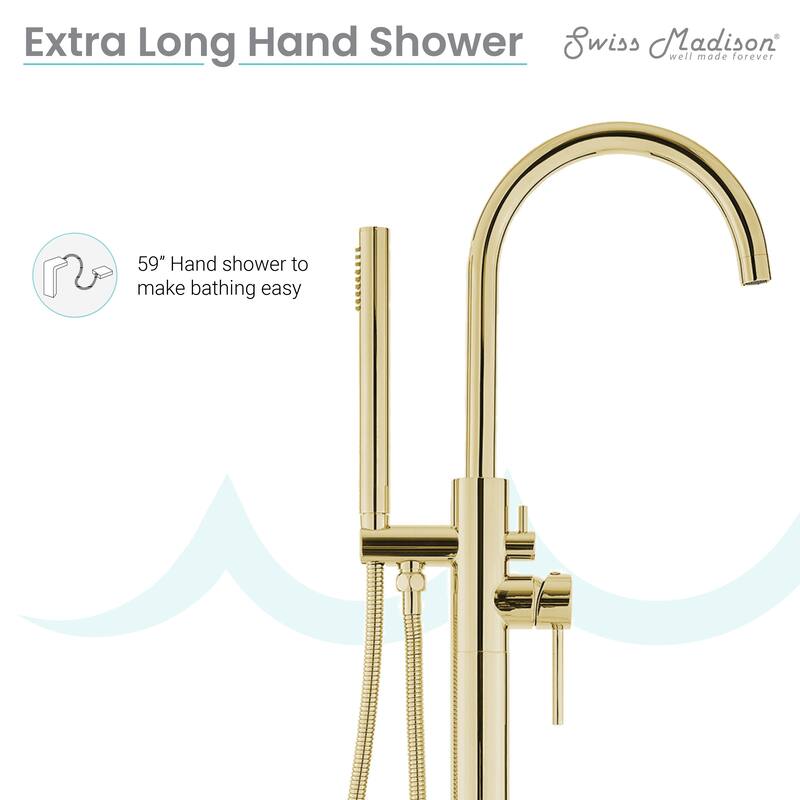 Dieppe Freestanding Bathtub Faucet In Brushed Gold - 14x37