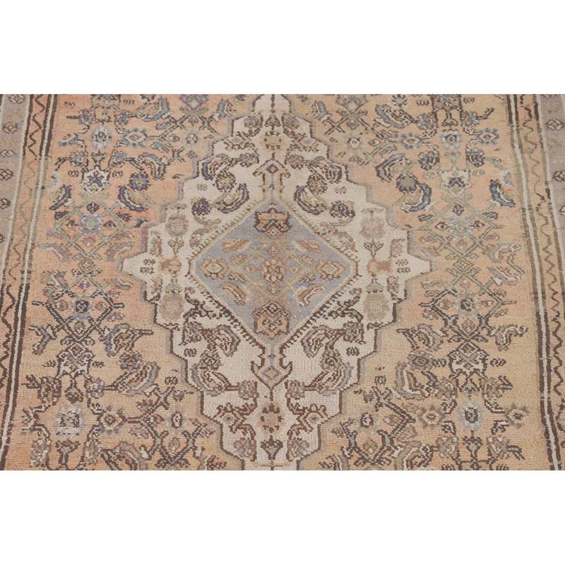 Traditional Hamedan Persian Vintage Rug Hand-Knotted Wool Carpet - 6'7"x 10'0"