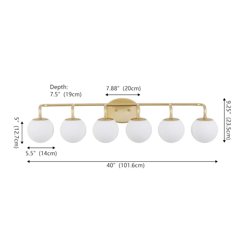 Globe Metal/Frosted Glass Modern LED Vanity, by JONATHAN Y