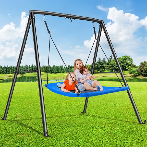 440lbs Swing Set with Heavy Duty Metal Swing Stand 60