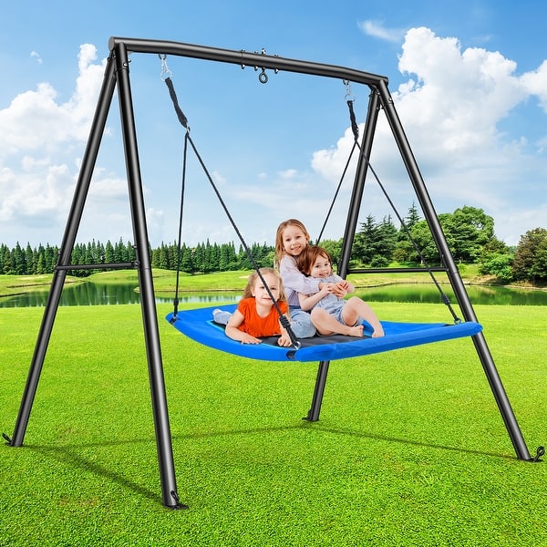 Backyard Swing Frame Large Metal Swing Set Adult Swing Trekassy