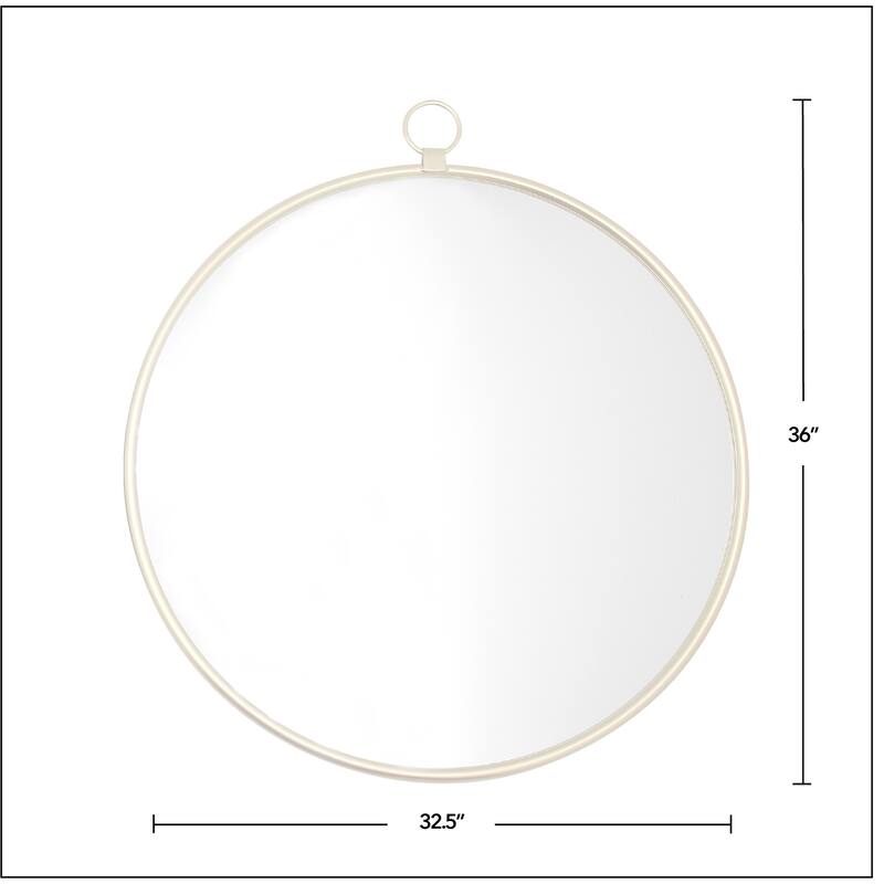FirsTime & Co. Marshall Gold Round Mirror, American Crafted, Gold, Mirror, 32.5 x 1 x 36 in