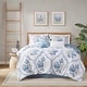 preview thumbnail 1 of 12, Harbor House Pismo Beach 6 Piece Oversized Cotton Comforter Set with Throw Pillows Blue/White - Full