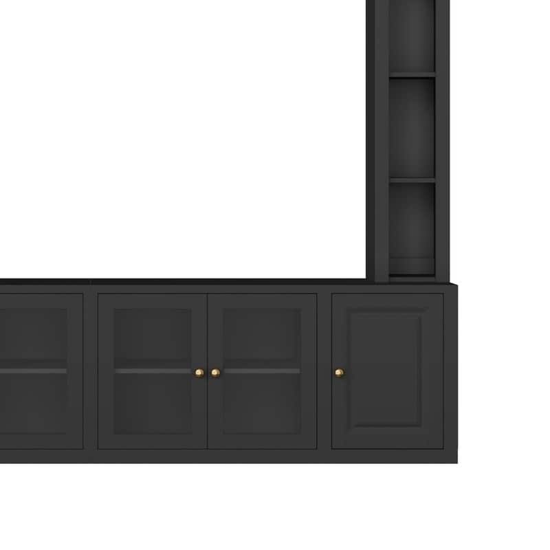 92" Modern 4-Piece Entertainment Center Wall Unit Media Console with Bookshelves for TVs Up to 80"