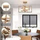 preview thumbnail 58 of 61, Zjvaive 3-Light Rectangular Semi Flush Mount Ceiling Light Farmhouse Metal Cage Light Fixture