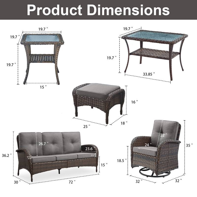 Gymojoy Outdoor Wicker Patio Furniture Sofa & Chair Set - Luxurious Comfort, Weather-Resistant