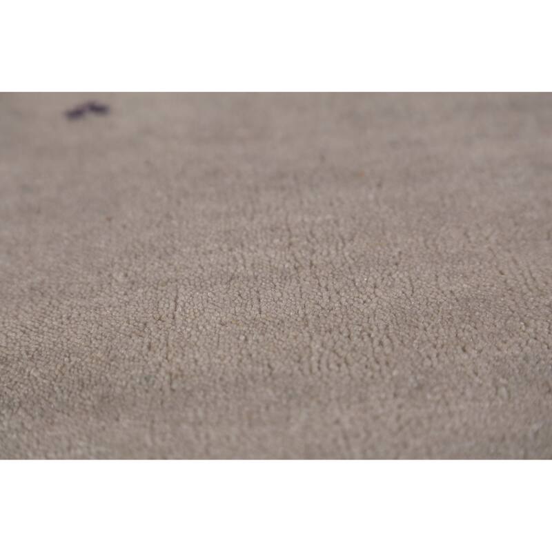 Tribal Gabbeh Area Rug Hand-Knotted Beige Wool Carpet - 5'8" x 7'9"