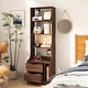 preview thumbnail 2 of 9, Nightstand with Bookshelf,Night Stand with 2 Storage Drawers for Bedroom
