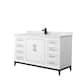 Option White, Black Trim, Carrara Marble Top